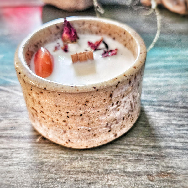 2 oz. Chrysalis Candle in a Ceramic Vessel ~ Raspberry, Rose & Hibiscus
