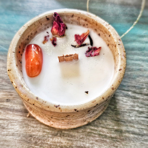 2 oz. Chrysalis Candle in a Ceramic Vessel ~ Raspberry, Rose & Hibiscus