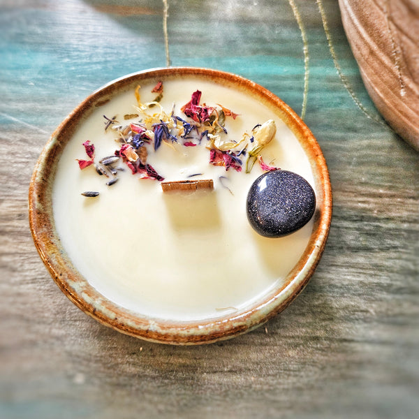 4.5 oz. Enlightened Candle in a Ceramic vessel ~ Satsuma, Vanilla & Ylang Ylang
