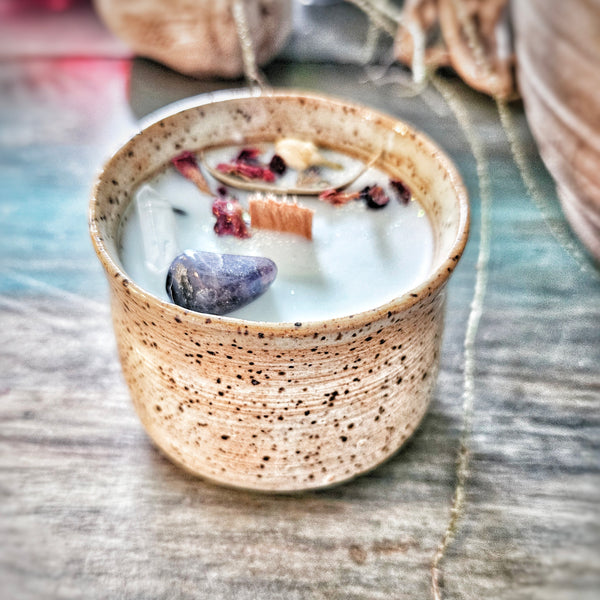 4 oz. Athena Candle in a Ceramic Vessel ~ Nectarine, Pomegranate, Clove, Cardamom, Black Pepper, Amber & Warm Woods