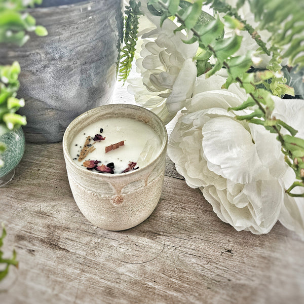 6 oz. Black Sea Candle in Ceramic Vessel ~ Black Salt & Cypress