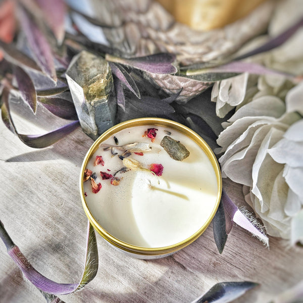 Rebirth-Crystal-Infused-Soy-Handmade-Candle-Labradorite-Crystal-Calgary-Canada-Plumeria