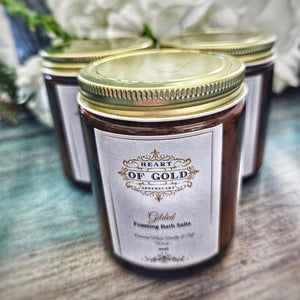 Gilded Foaming Bath Salts ~ Cashmere Musk, Vanilla & Soft Woods