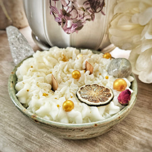 Coastal Moon Candle in Ceramic Bowl ~ Banana, Coconut & Key Lime Pie