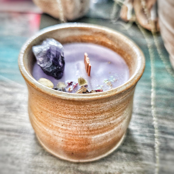 Sugar Plum Fairy Candle in a Ceramic Vessel ~ Plums, Figs, Apricot & Sugared Lemon