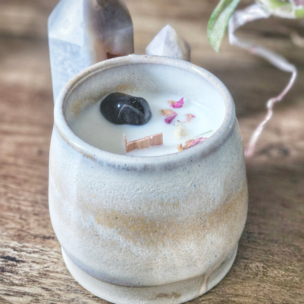 8 oz. Cashmere Candle in a Ceramic Vessel ~  Cocoa Butter, Sandalwood, Amber, Coconut, Tonka & Musk (Copy)
