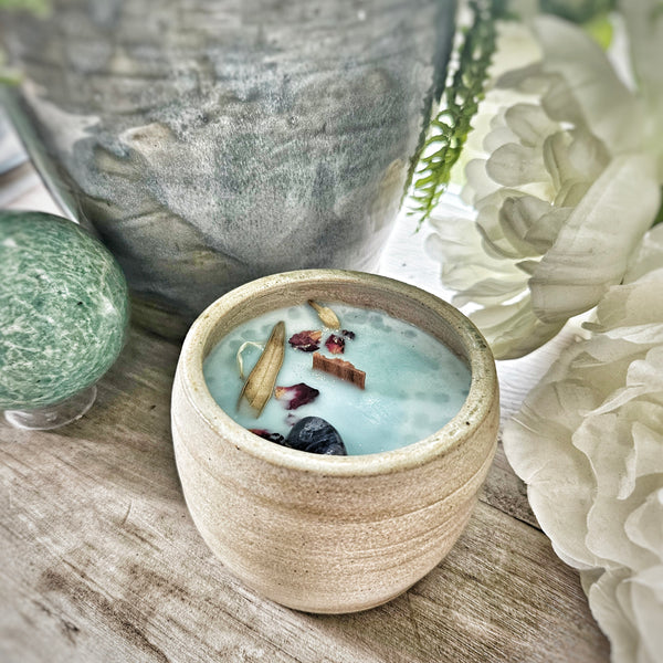 7 oz. Athena Candle in a Ceramic Vessel ~ Nectarine, Pomegranate, Clove, Cardamom, Black Pepper, Amber & Warm Woods