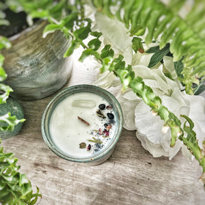 8 oz. Black Sea Candle in Ceramic Vessel ~ Black Salt & Cypress