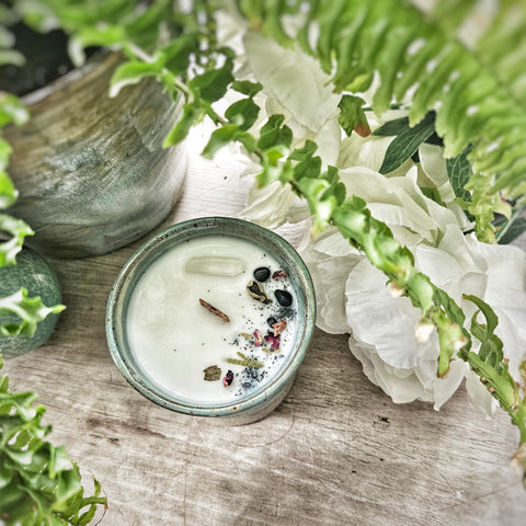 8 oz. Black Sea Candle in Ceramic Vessel ~ Black Salt & Cypress