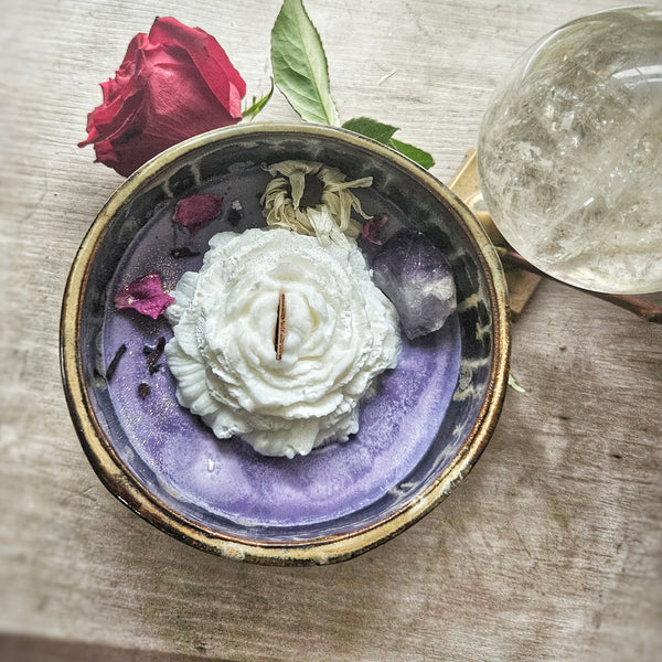 16 oz. Aurora Candle in a Ceramic Vessel ~ Plum, Moscato & Autumn Leaves