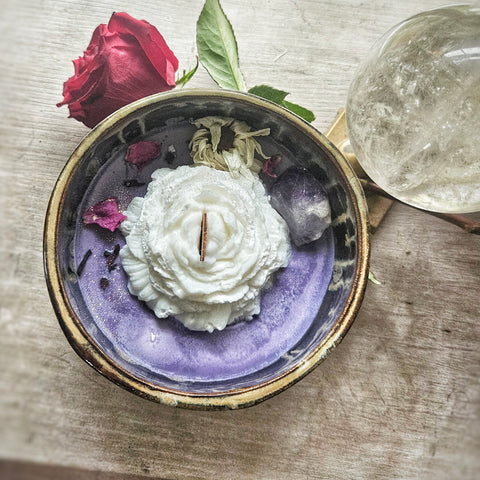 16 oz. Aurora Candle in a Ceramic Vessel ~ Plum, Moscato & Autumn Leaves