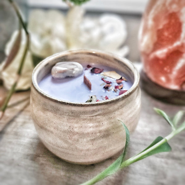 13 oz. Blessings Candle in Ceramic Vessel ~ Lavender Apricot