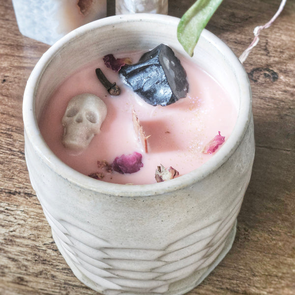 8 oz. All Hallow's Eve Candle in a Ceramic Vessel ~ Pumpkin, Cinnamon, Maple, Coconut and  Pecan