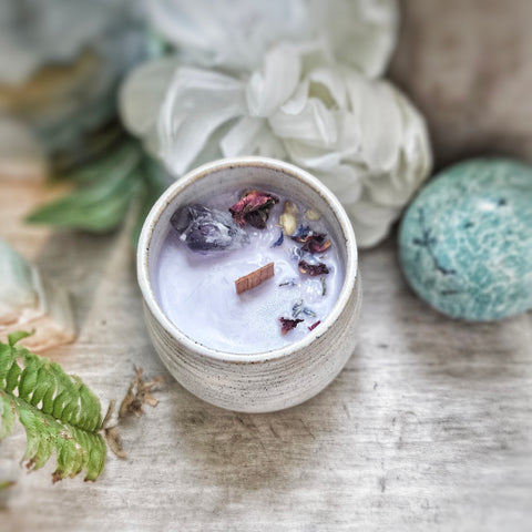 9 oz. Sugarplum Fairy Candle in a Ceramic Vessel ~ Plum, Fig, Apricot & Sugared Lemon