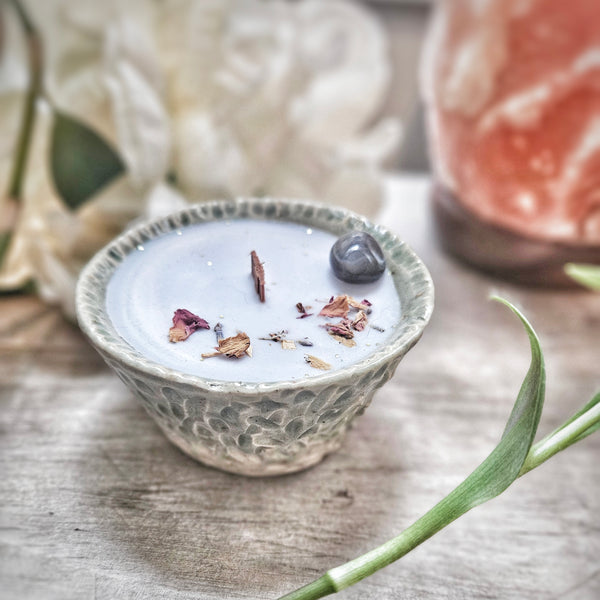 4 oz. Blessings Candle in Ceramic Vessel ~ Lavender Apricot