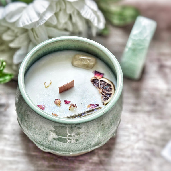 18 oz. Orchard Candle in a Ceramic Vessel ~ Lime, Olive Leaf, Green Tea, Bergamot, Clementine, & White Cedar