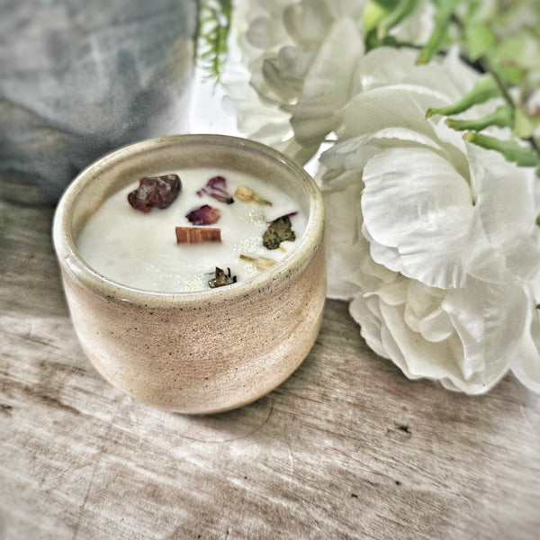 8 oz. Goddess Candle in Ceramic Vessel ~ Cherry Blossom