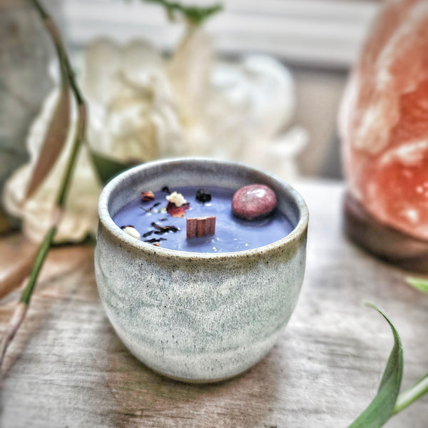8 oz. Luna Candle in a Ceramic Vessel ~ Plum & Cassis