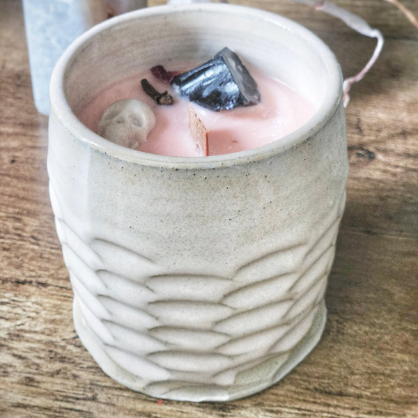 8 oz. All Hallow's Eve Candle in a Ceramic Vessel ~ Pumpkin, Cinnamon, Maple, Coconut and  Pecan
