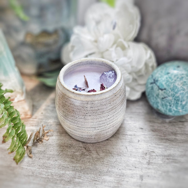 7 oz. Sugarplum Fairy Candle in a Ceramic Vessel ~ Plum, Fig, Apricot & Sugared Lemon