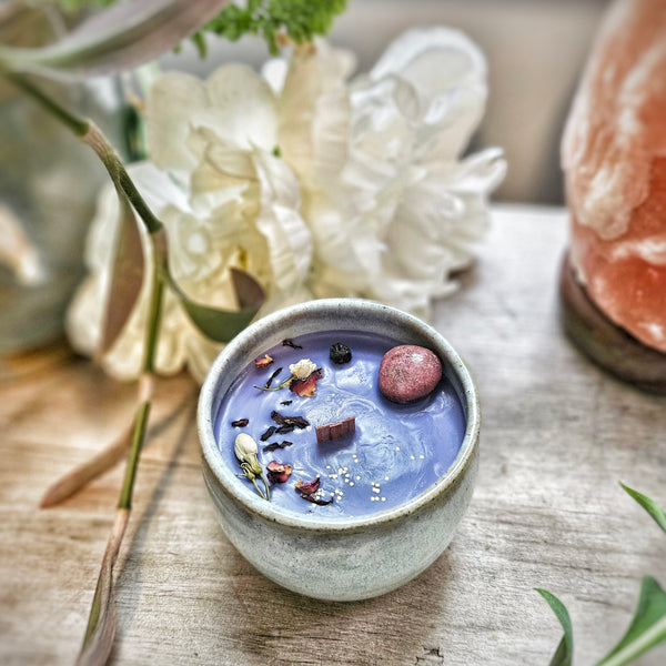 8 oz. Luna Candle in a Ceramic Vessel ~ Plum & Cassis