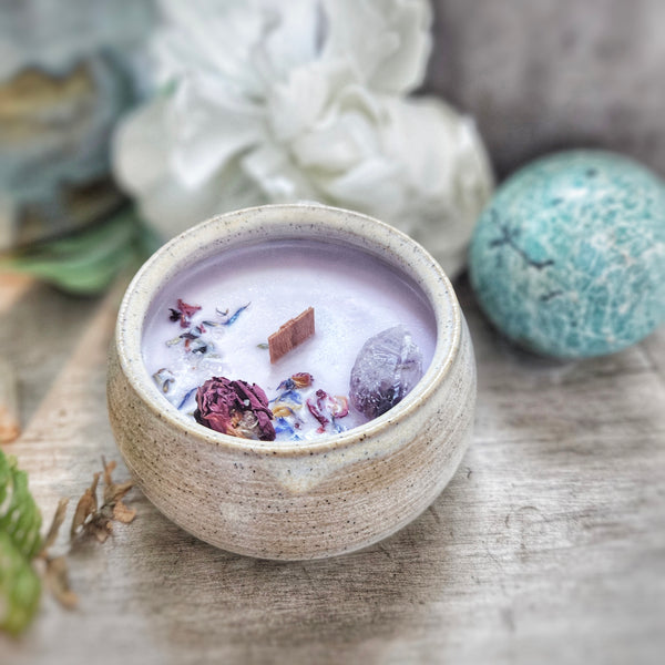 8 oz. Sugarplum Fairy Candle in a Ceramic Vessel ~ Plum, Fig, Apricot & Sugared Lemon