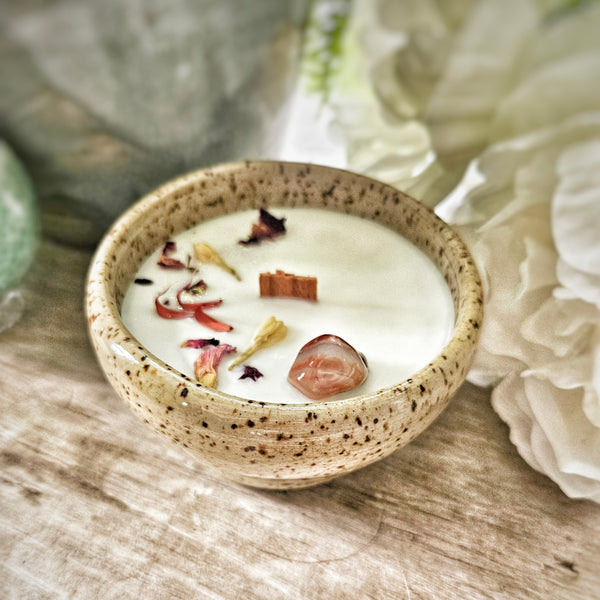 5 oz. Goddess Candle in Ceramic Vessel ~ Cherry Blossom