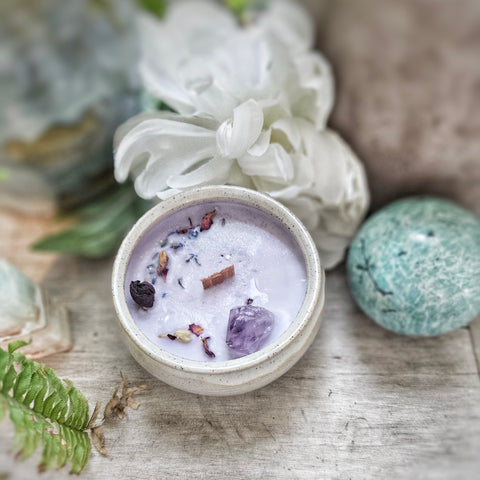 8 oz. Sugarplum Fairy Candle in a Ceramic Vessel ~ Plum, Fig, Apricot & Sugared Lemon