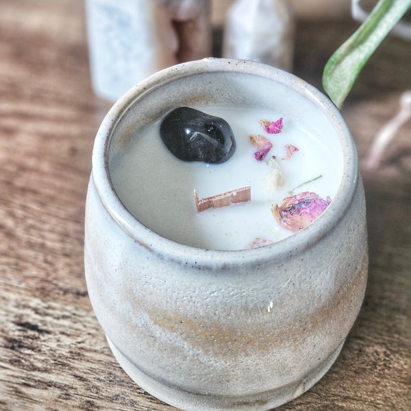 8 oz. Cashmere Candle in a Ceramic Vessel ~  Cocoa Butter, Sandalwood, Amber, Coconut, Tonka & Musk (Copy)