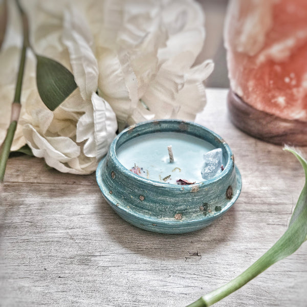 2 oz. Fairy Meadow Candle in a Ceramic Vessel ~ Green Tea & Lemongrass