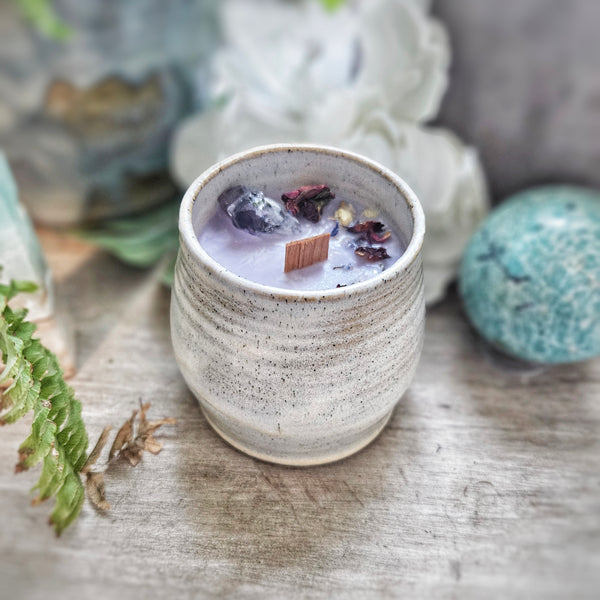 9 oz. Sugarplum Fairy Candle in a Ceramic Vessel ~ Plum, Fig, Apricot & Sugared Lemon