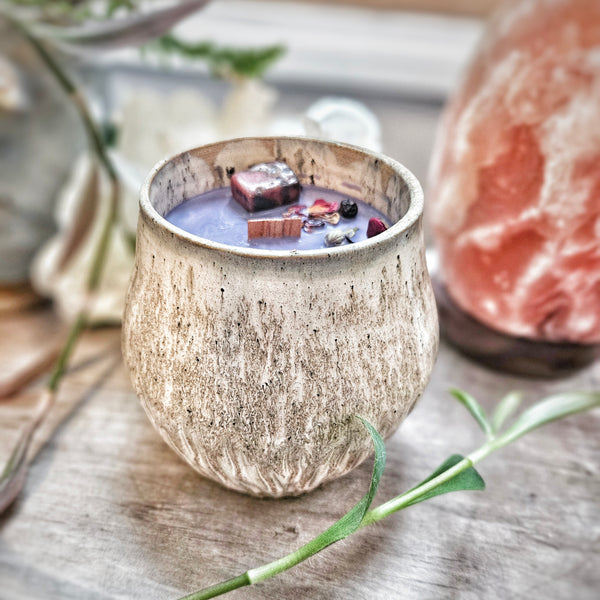 21 oz. Luna Candle in a Ceramic Vessel ~ Plum & Cassis
