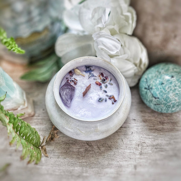 9 oz. Sugarplum Fairy Candle in a Ceramic Vessel ~ Plum, Fig, Apricot & Sugared Lemon