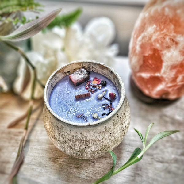 21 oz. Luna Candle in a Ceramic Vessel ~ Plum & Cassis