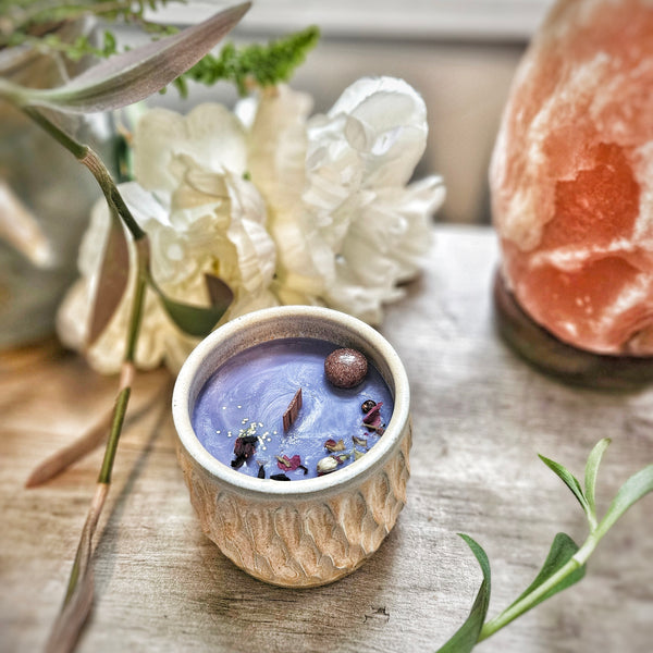 7 oz. Luna Candle in a Ceramic Vessel ~ Plum & Cassis