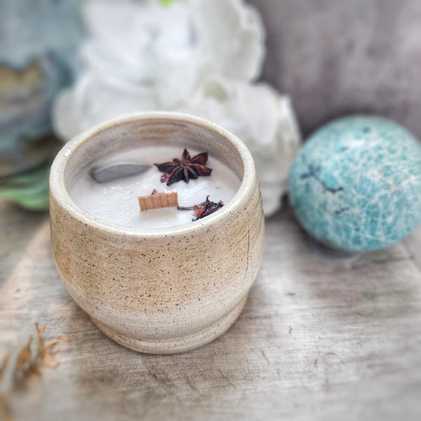 7 oz. Nutcracker Candle in a Ceramic Vessel ~ Roasted Chestnuts, Vanilla, Clove & Cinnamon